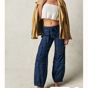 Extra Small XS We The Free South Bay Utility Cargo Jeans from Free People